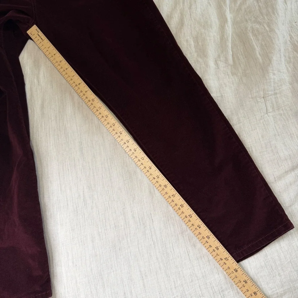 Banana Republic Womens 31/12R Burgundy Velvet Skinny Fit Pants Stretch Holiday